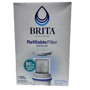 Brita Refillable Filter Starter Kit w/ Reusable Filter Shell & 3 Filter Refills